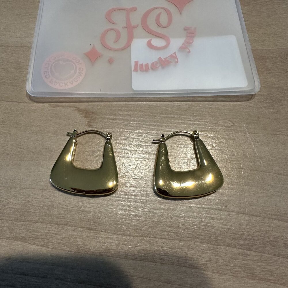 NWT Frasier Sterling Gold Coast Hoops Earrings Gold plated - Picture 4 of 6